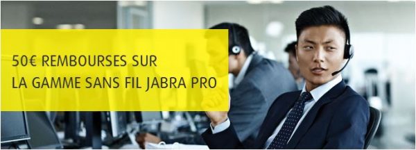 Recevez 50 € de remboursement pour tout achat d’un casque sans fil JABRA PRO