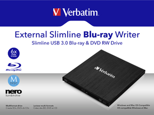 Graveur Blu-ray externe ultramince USB 3.0 de Verbatim