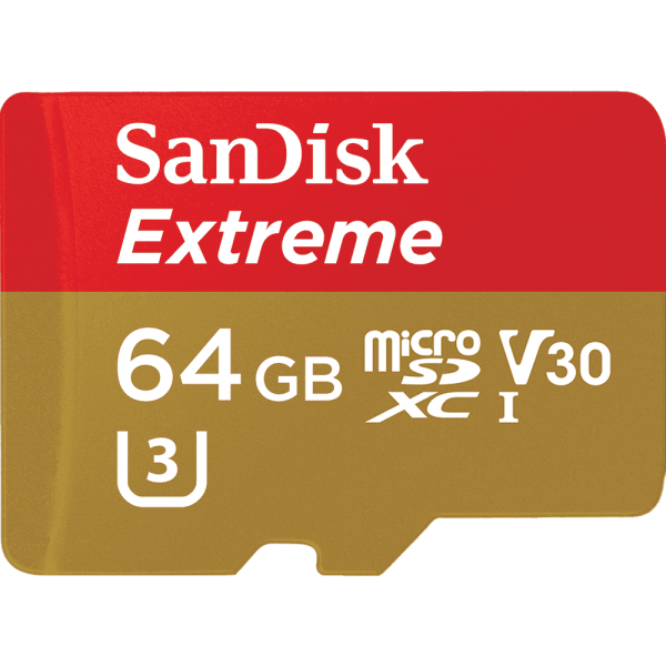 SANDISK CARTE SANDISK EXTREME® microSD™ UHS-I POUR CAMÉRAS 64GB